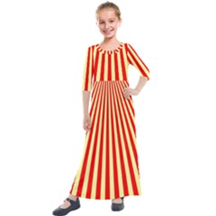 Sun Rays Kids  Quarter Sleeve Maxi Dress by JustToWear