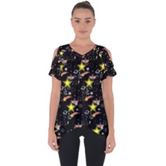 Sparkle Stars Cut Out Side Drop Tee by Sparkle