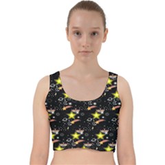 Sparkle Stars Velvet Racer Back Crop Top