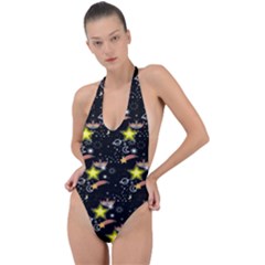 Sparkle Stars Backless Halter One Piece Swimsuit by Sparkle