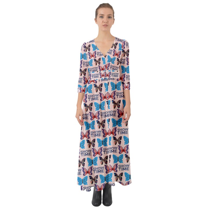 Show Time Button Up Boho Maxi Dress