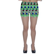 Rose Lotus Skinny Shorts