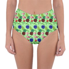 Rose Lotus Reversible High-waist Bikini Bottoms by Sparkle