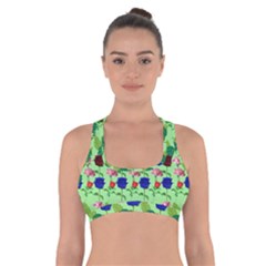 Rose Lotus Cross Back Sports Bra by Sparkle