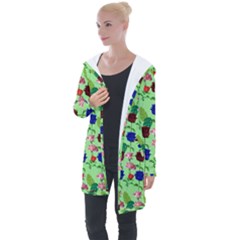 Rose Lotus Longline Hooded Cardigan by Sparkle