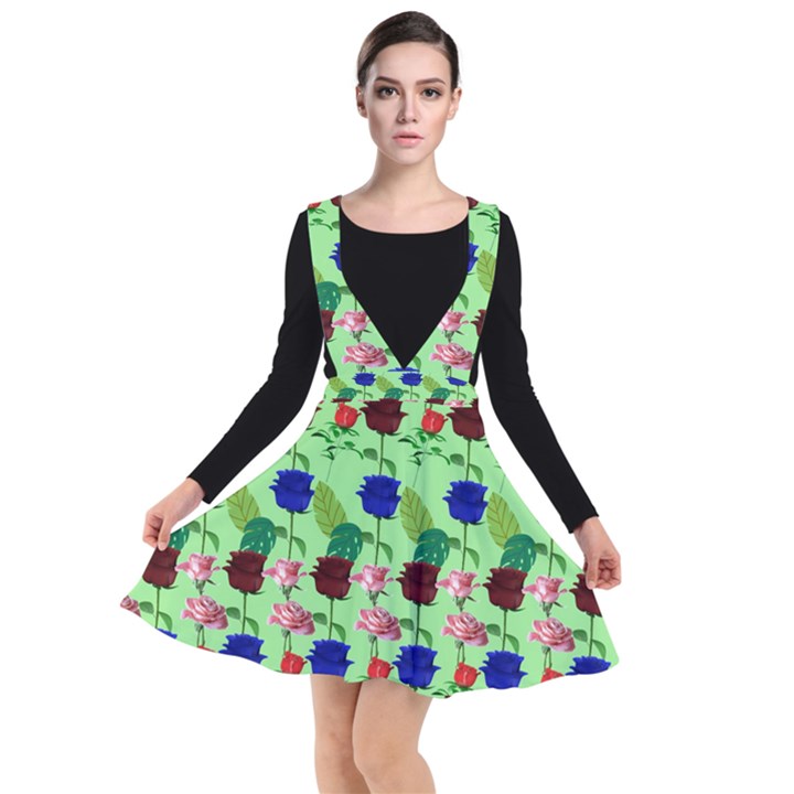 Rose Lotus Plunge Pinafore Dress