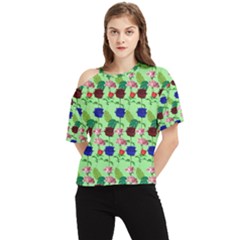 Rose Lotus One Shoulder Cut Out Tee by Sparkle