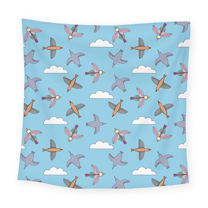 Birds in the sky Square Tapestry (Large)