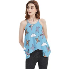 Birds In The Sky Flowy Camisole Tank Top by SychEva