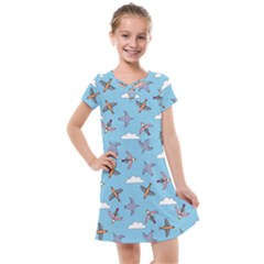 Birds In The Sky Kids  Cross Web Dress by SychEva