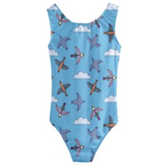 Birds In The Sky Kids  Cut-out Back One Piece Swimsuit by SychEva