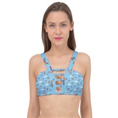 Birds In The Sky Cage Up Bikini Top by SychEva