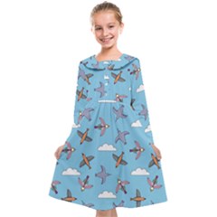 Birds In The Sky Kids  Midi Sailor Dress by SychEva