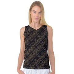 Interlace Stripes Golden Pattern Women s Basketball Tank Top