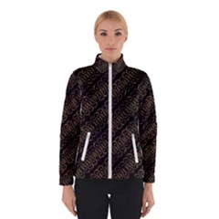 Interlace Stripes Golden Pattern Winter Jacket by dflcprintsclothing