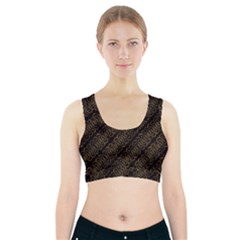 Interlace Stripes Golden Pattern Sports Bra With Pocket by dflcprintsclothing