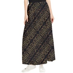 Interlace Stripes Golden Pattern Maxi Chiffon Skirt