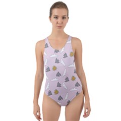 Birds In The Sky  Cut-out Back One Piece Swimsuit by SychEva