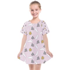 Birds In The Sky  Kids  Smock Dress by SychEva