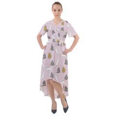 Birds In The Sky  Front Wrap High Low Dress