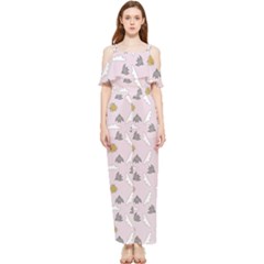 Birds In The Sky  Draped Sleeveless Chiffon Jumpsuit