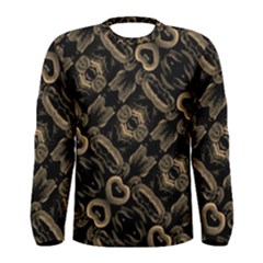 Modern Intricate Print Pattern Men s Long Sleeve Tee