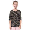 Modern Intricate Print Pattern Kids  Quarter Sleeve Raglan Tee View1