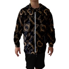 Modern Intricate Print Pattern Kids  Hooded Windbreaker by dflcprintsclothing