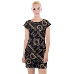 Modern Intricate Print Pattern Cap Sleeve Bodycon Dress by dflcprintsclothing