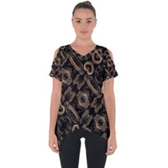 Modern Intricate Print Pattern Cut Out Side Drop Tee by dflcprintsclothing