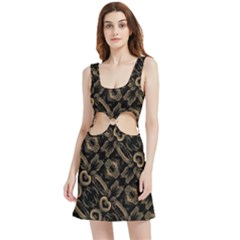 Modern Intricate Print Pattern Velvet Cutout Dress by dflcprintsclothing