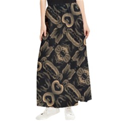 Modern Intricate Print Pattern Maxi Chiffon Skirt by dflcprintsclothing