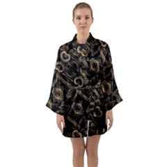 Modern Intricate Print Pattern Long Sleeve Satin Kimono by dflcprintsclothing