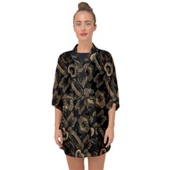 Modern Intricate Print Pattern Half Sleeve Chiffon Kimono by dflcprintsclothing