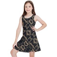 Modern Intricate Print Pattern Kids  Lightweight Sleeveless Dress by dflcprintsclothing