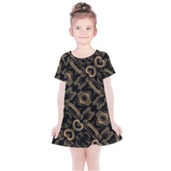 Modern Intricate Print Pattern Kids  Simple Cotton Dress by dflcprintsclothing