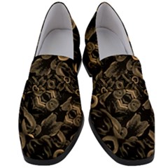 Modern Intricate Print Pattern Women s Chunky Heel Loafers by dflcprintsclothing