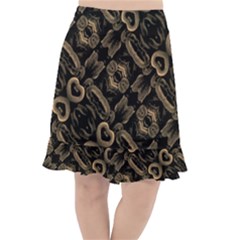 Modern Intricate Print Pattern Fishtail Chiffon Skirt by dflcprintsclothing