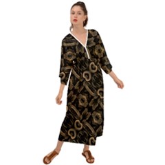 Modern Intricate Print Pattern Grecian Style  Maxi Dress by dflcprintsclothing