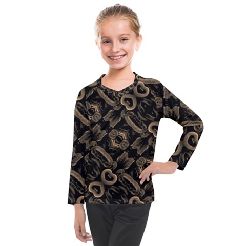 Modern Intricate Print Pattern Kids  Long Mesh Tee by dflcprintsclothing