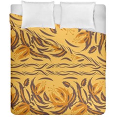 Folk Flowers Duvet Cover Double Side (california King Size) by Eskimos