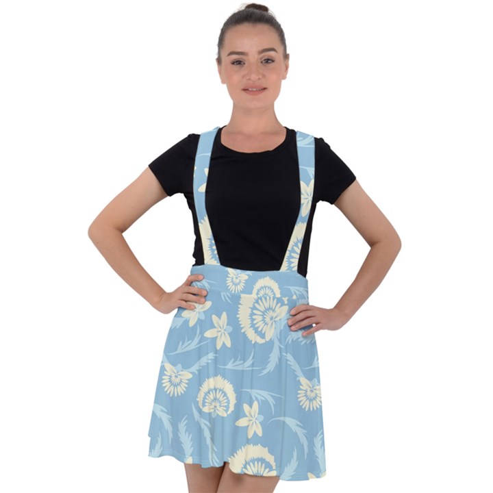 Blue fantasy Velvet Suspender Skater Skirt