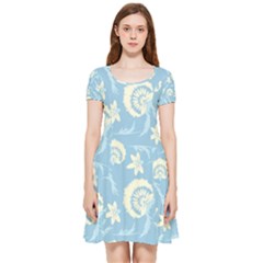 Blue Fantasy Inside Out Cap Sleeve Dress