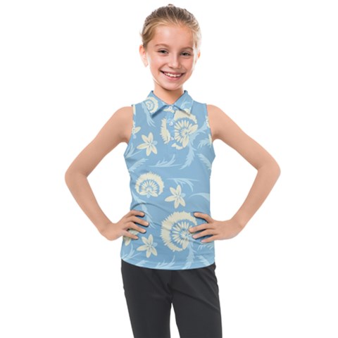 Blue Fantasy Kids  Sleeveless Polo Tee by Eskimos