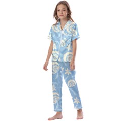 Blue Fantasy Kids  Satin Short Sleeve Pajamas Set