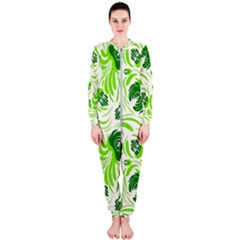 Green Leaves Onepiece Jumpsuit (ladies)  by Eskimos