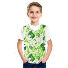 Green Leaves Kids  Basketball Tank Top by Eskimos