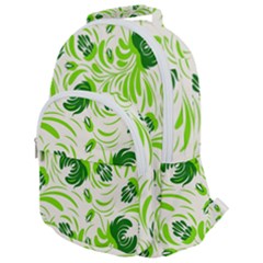 Green Leaves Rounded Multi Pocket Backpack by Eskimos