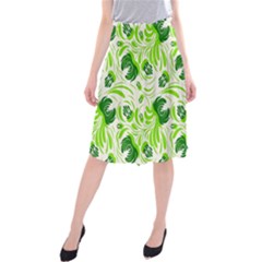 Green Leaves Midi Beach Skirt by Eskimos