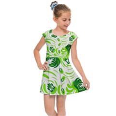 Green Leaves Kids  Cap Sleeve Dress by Eskimos